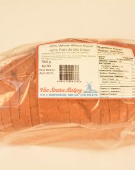 60% Whole Wheat Bread